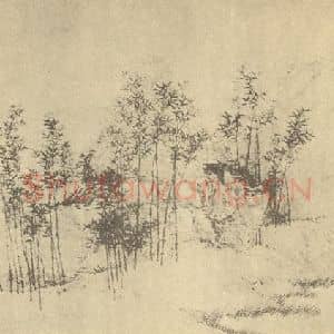 清代 蔡嘉国画作品《山水图(五)》摘自 南画大成 卷十二