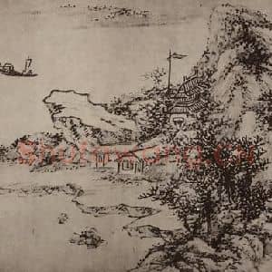 清代 张熊国画作品《山水册(九)》摘自 南画大成 卷十三