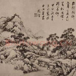 清代 张熊国画作品《山水册(十二)》摘自 南画大成 卷十三