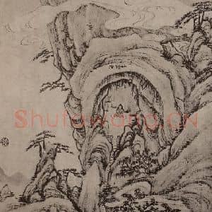 清代 弘仁国画作品《黄山山水册(三十四)》摘自 南画大成 卷十三