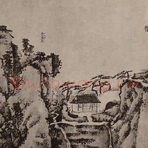 清代 弘仁国画作品《黄山山水册(三十五)》摘自 南画大成 卷十三