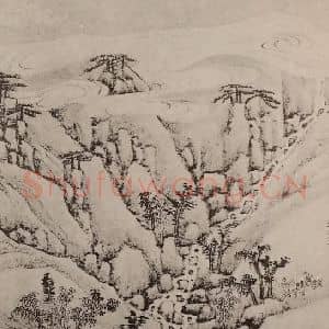 清代 弘仁国画作品《黄山山水册(四十九)》摘自 南画大成 卷十三