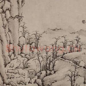 清代 弘仁国画作品《黄山山水册(五十四)》摘自 南画大成 卷十三