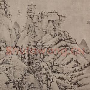 清代 弘仁国画作品《黄山山水册(五)》摘自 南画大成 卷十三