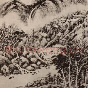 清代 王时敏国画作品《山水册(八)》摘自 南画大成 卷十三