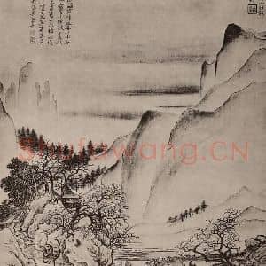 清代 恽寿平国画作品《山水册(五)》摘自 南画大成 卷十三