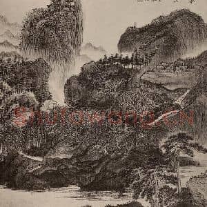 清代 恽寿平国画作品《山水册(七)》摘自 南画大成 卷十三