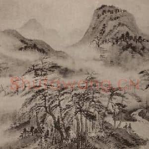 清代 恽寿平国画作品《山水册(五)》摘自 南画大成 卷十三