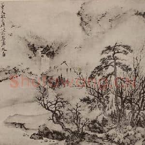 清代 恽寿平国画作品《山水册(九)》摘自 南画大成 卷十三
