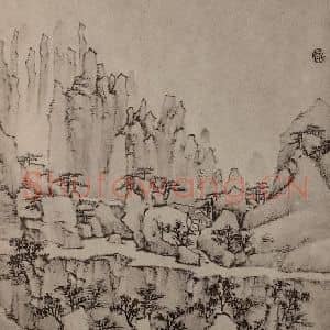 清代 弘仁国画作品《黄山山水册(十二)》摘自 南画大成 卷十三