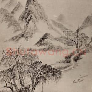 清代 吴历国画作品《山水册(二)》摘自 南画大成 卷十三