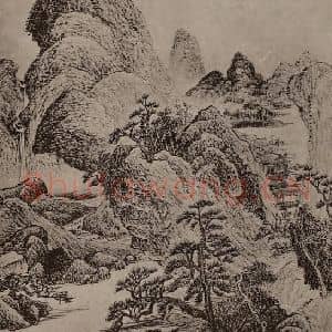 清代 吴历国画作品《山水册(三)》摘自 南画大成 卷十三