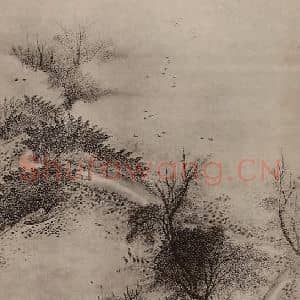 清代 吴历国画作品《山水册(五)》摘自 南画大成 卷十三