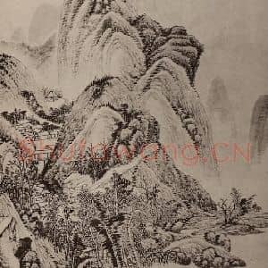 清代 吴历国画作品《山水册(八)》摘自 南画大成 卷十三