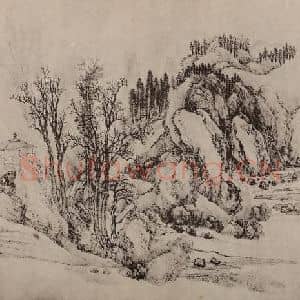 清代 王翚国画作品《山水册(三)》摘自 南画大成 卷十三