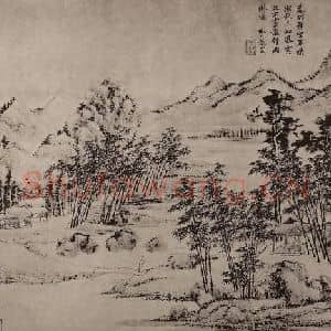 清代 王翚国画作品《山水册(四)》摘自 南画大成 卷十三