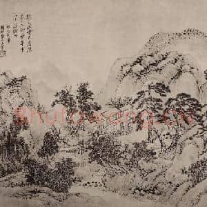 清代 王翚国画作品《山水册(九)》摘自 南画大成 卷十三