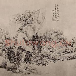 清代 王翚国画作品《山水册(十)》摘自 南画大成 卷十三