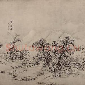 清代 王翚国画作品《山水册(十二)》摘自 南画大成 卷十三