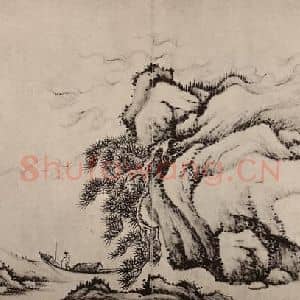 清代 黄鼎国画作品《渔父图册(四)》摘自 南画大成 卷十三