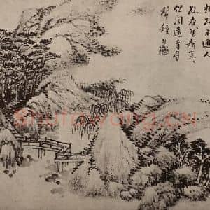清代 张熊国画作品《山水册(三)》摘自 南画大成 卷十三