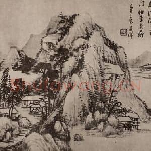 清代 张熊国画作品《山水册(六)》摘自 南画大成 卷十三
