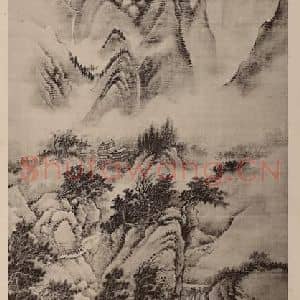 清代 王翚国画作品《临安山色图轴》摘自 南画大成 卷十四