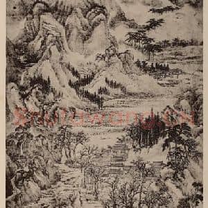 清代 王翚国画作品《唐人诗意图轴》摘自 南画大成 卷十四