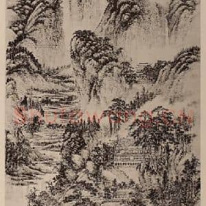 清代 王翚国画作品《匡庐读书图轴》摘自 南画大成 卷十四