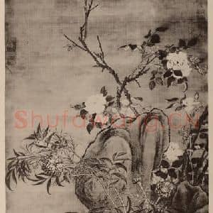清代 郎世宁国画作品《富贵长春图轴》摘自 南画大成 卷十四