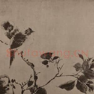 清代 华岩国画作品《白头海棠图页》摘自 南画大成 卷十四
