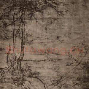 宋代 李成国画作品《乔松平远图轴》摘自 南画大成 卷十四