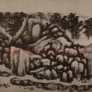 清代 龚贤国画作品《山水册(二)》摘自 南画大成 卷十四