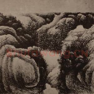 清代 龚贤国画作品《山水册(四)》摘自 南画大成 卷十四