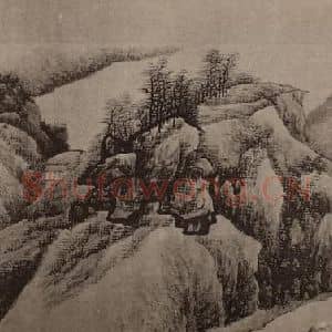 清代 龚贤国画作品《山水册(八)》摘自 南画大成 卷十四