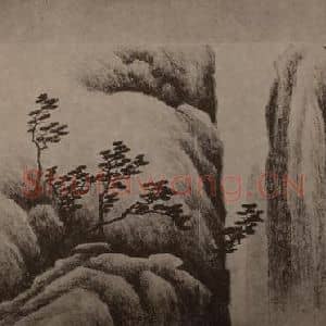 清代 龚贤国画作品《山水册(十三)》摘自 南画大成 卷十四