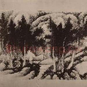 清代 龚贤国画作品《山水册(十五)》摘自 南画大成 卷十四