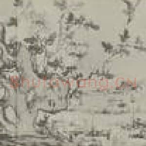 清代 道济国画作品《摹宋刻丝众爵齐鸣图卷(一)》摘自 南画大成 卷十五