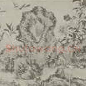 清代 道济国画作品《摹宋刻丝众爵齐鸣图卷(二)》摘自 南画大成 卷十五