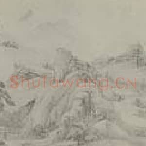 清代 高简国画作品《仿江贯道山水卷(四)》摘自 南画大成 卷十五