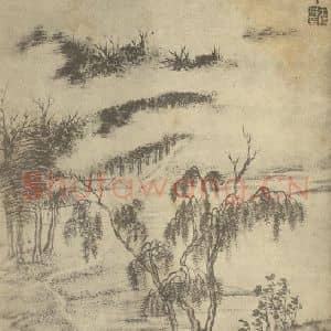 清代 王时敏国画作品《山水图(十五)》摘自 南画大成 续集一