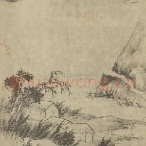 清代 道济国画作品《山水图(二十七)》摘自 南画大成 续集一