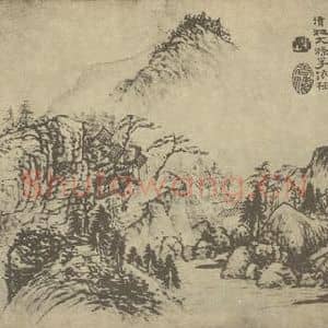 清代 道济国画作品《山水图(三十二)》摘自 南画大成 续集一