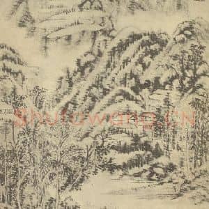 清代 王时敏国画作品《山水图(二)》摘自 南画大成 续集一