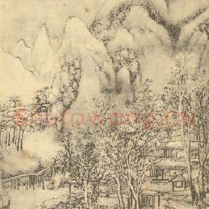 清代 周笠国画作品《山水图(十二)》摘自 南画大成 续集二