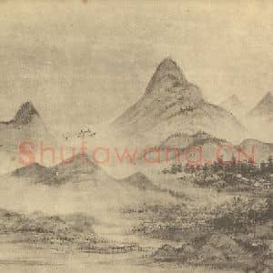 清代 潘恭寿国画作品《山水图(一)》摘自 南画大成 续集二