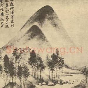 清代 潘恭寿国画作品《山水图(十五)》摘自 南画大成 续集二