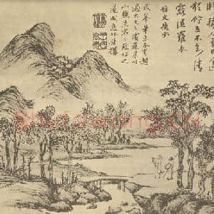 清代 潘恭寿国画作品《山水图(十六)》摘自 南画大成 续集二