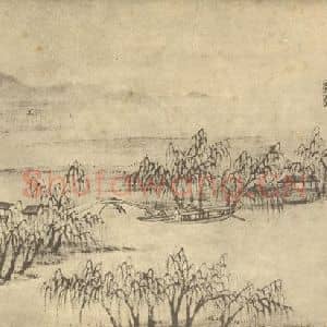 清代 潘恭寿国画作品《山水图(二十一)》摘自 南画大成 续集二