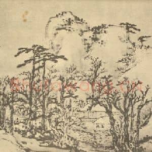 清代 潘恭寿国画作品《山水图(二十六)》摘自 南画大成 续集二